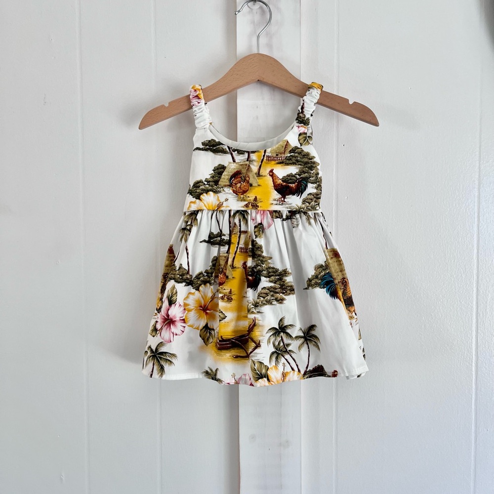 Ky’s Hawaii Dress Tropical Print Chicken Baby Dress